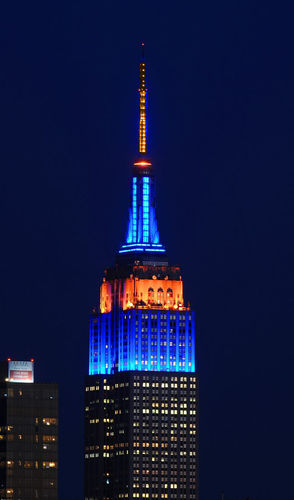 The Empire State Building Lit for the New York Mets Opening Day