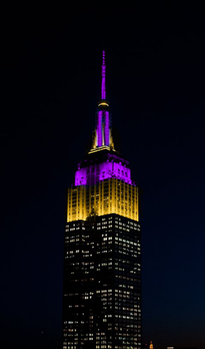 Gold and Purple Empire State Building Lighting